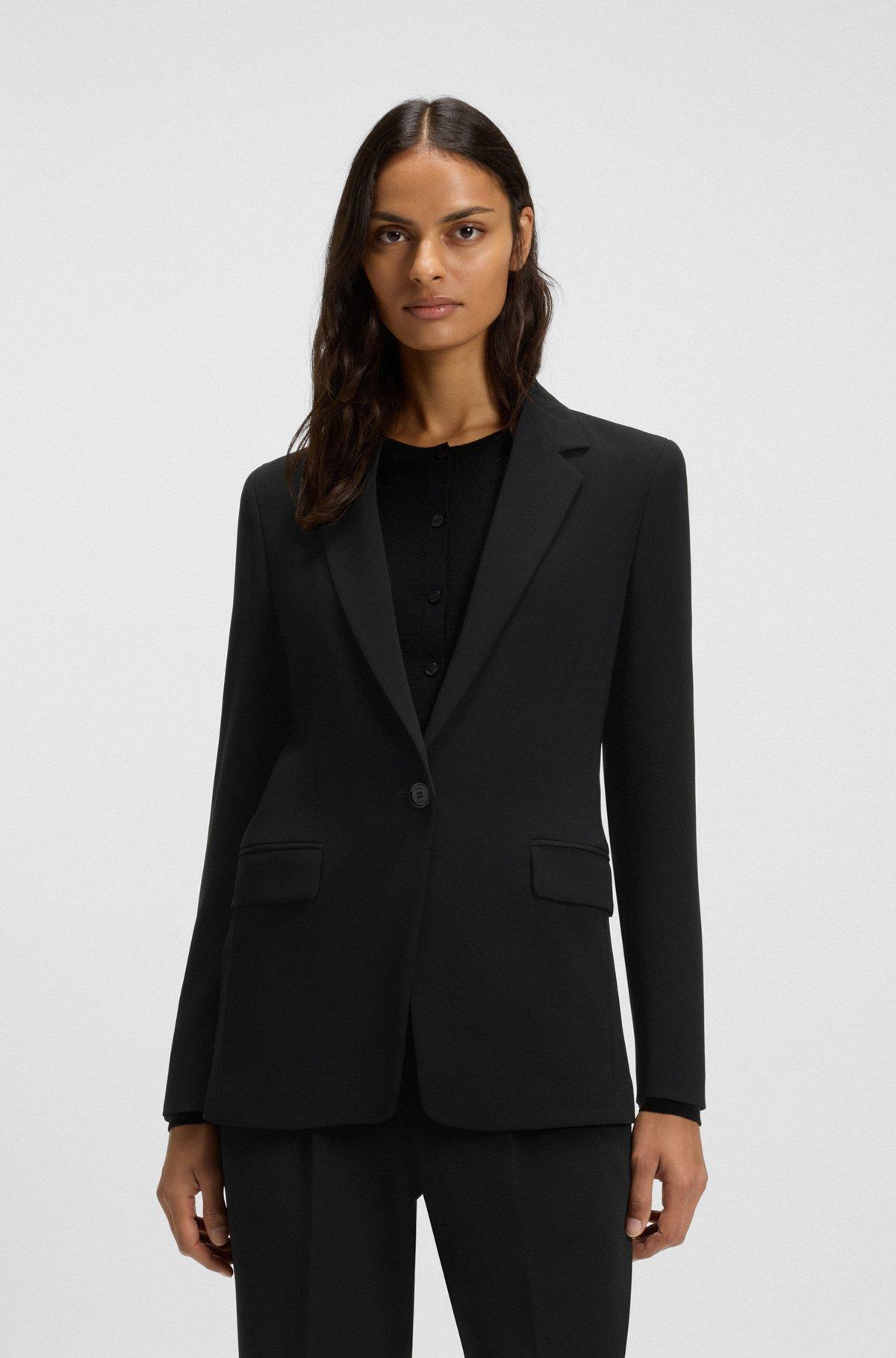 Regular-fit jacket in crease-resistant crepe Product Image