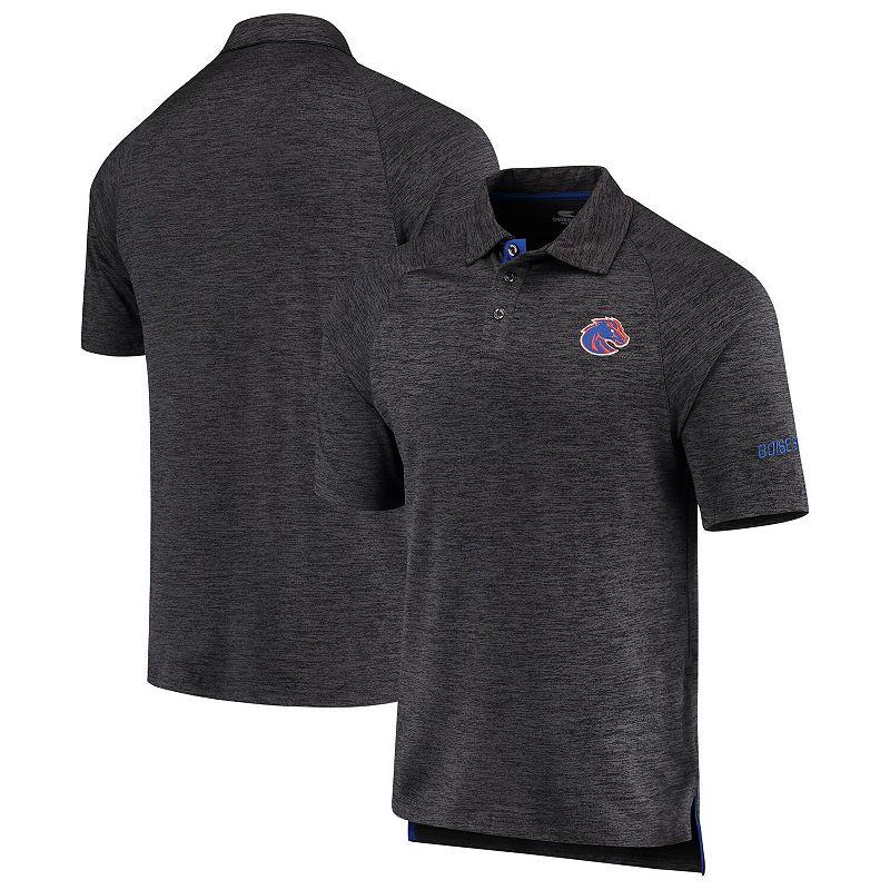 Men's Colosseum Heathered Black Boise State Broncos Down Swing Polo,  Product Image