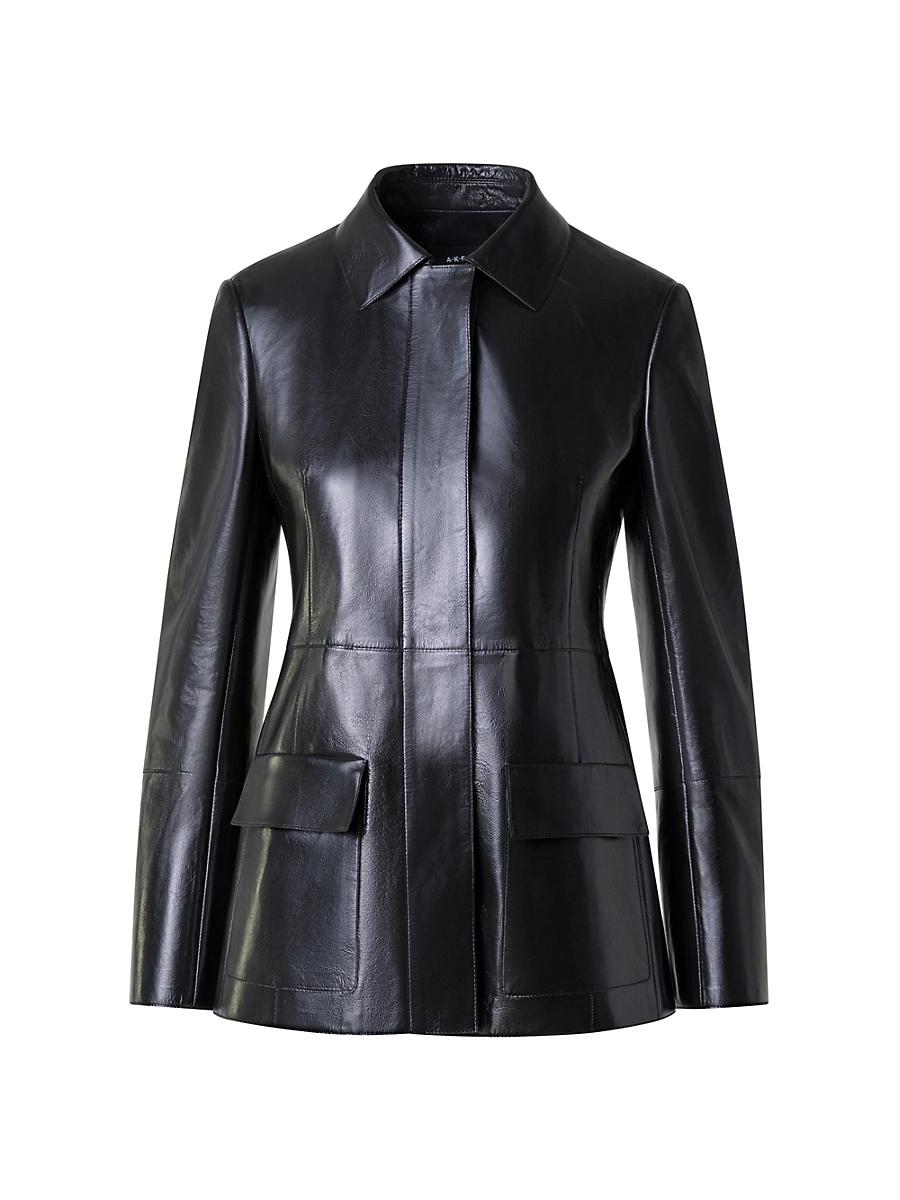 Womens Whisper Metallic Leather Jacket Product Image