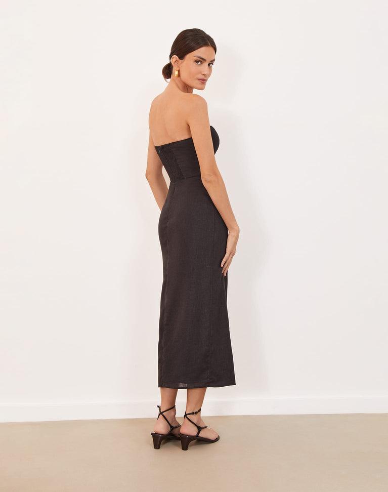 Sonny Detail Midi Dress (Exchange Only) - Black Product Image