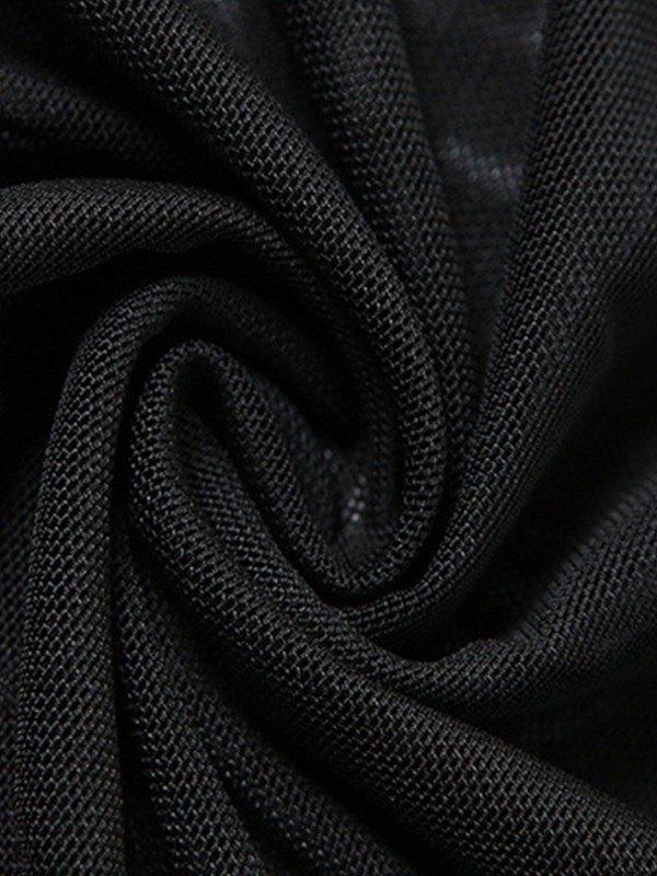 Asymmetric Patchwork Mesh Long Sleeve Crop Top Product Image