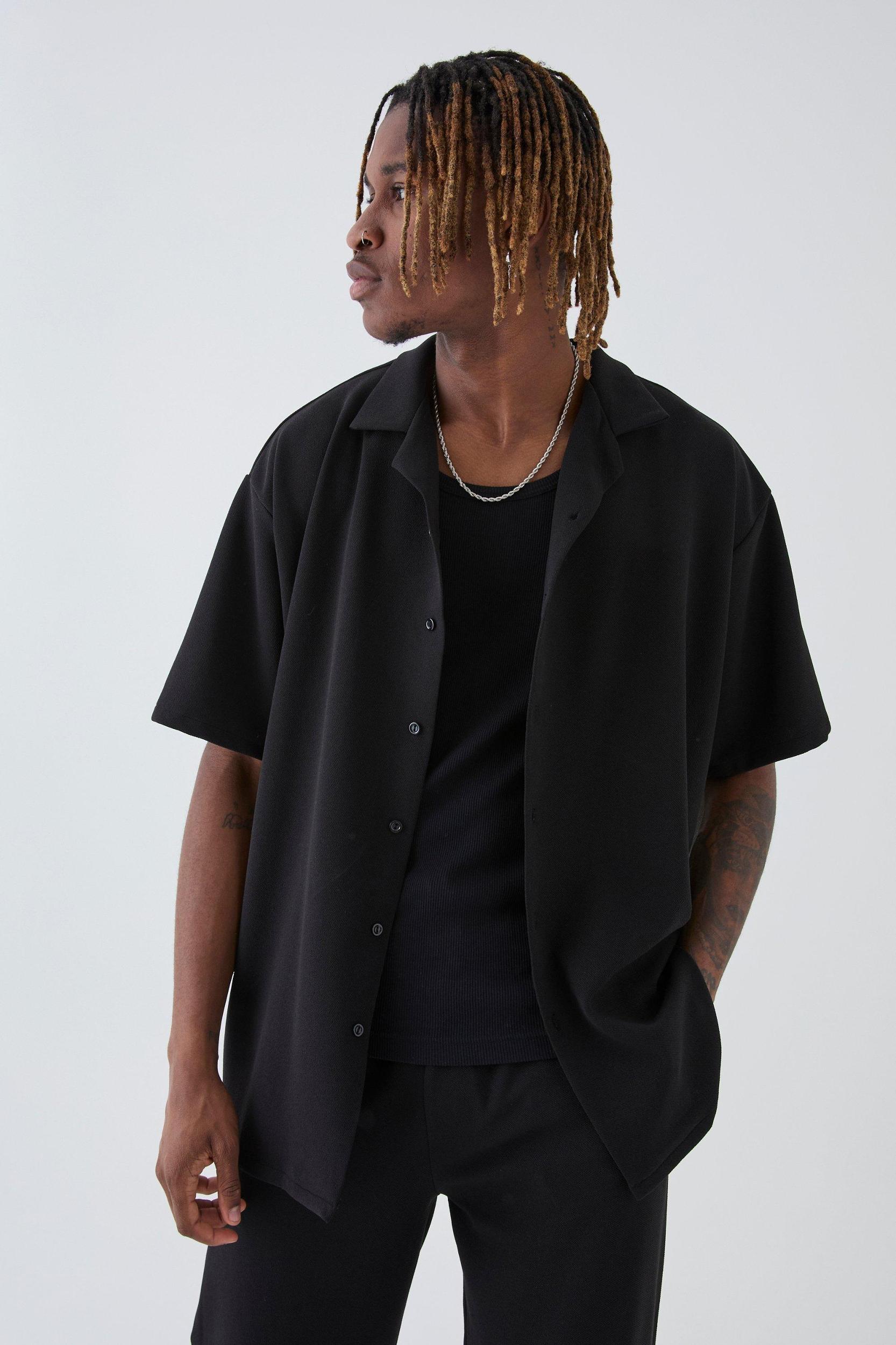 Tall Scuba Twill Oversized Shirt & Pants Set | boohooMAN USA Product Image