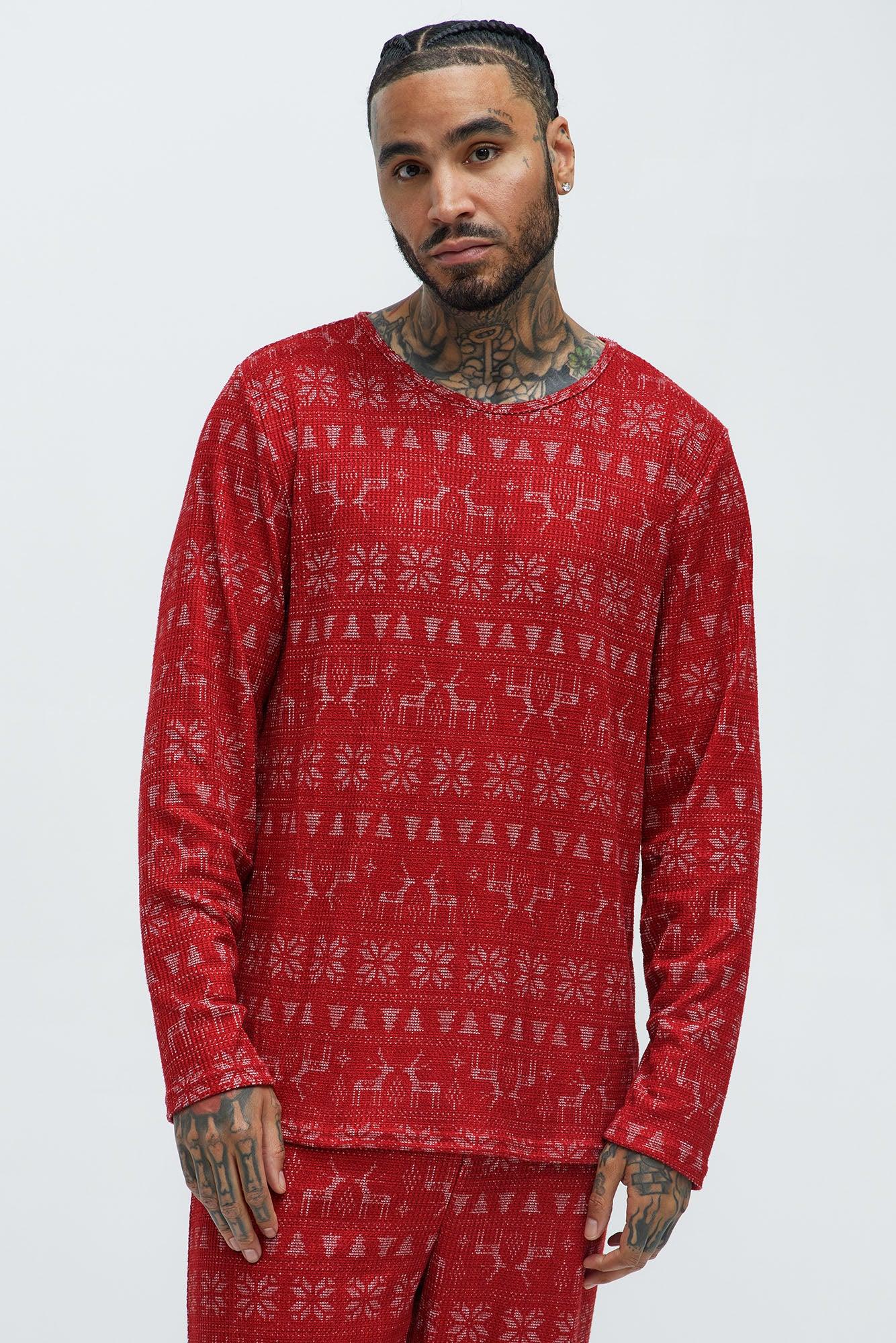 Holiday Feeling Christmas Holiday PJ Set - Red Product Image