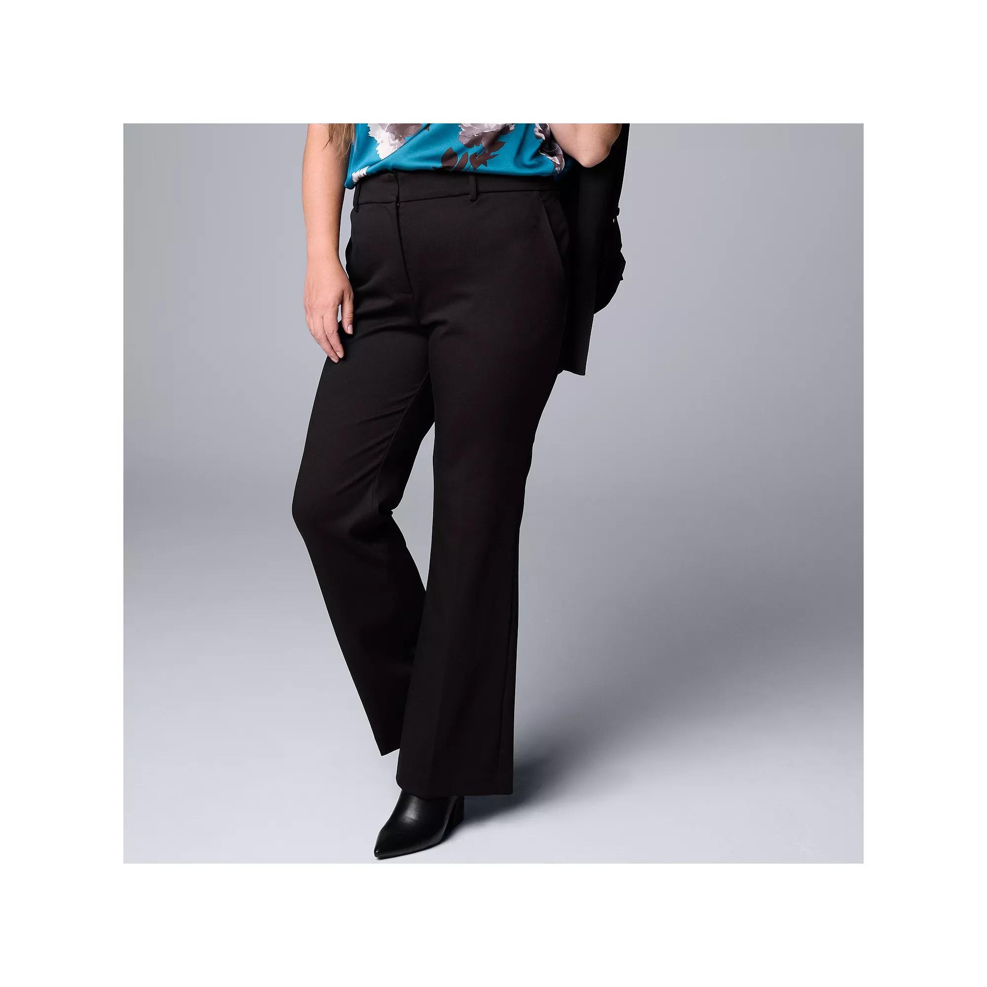 Plus Size Simply Vera Vera Wang High-Rise Flare Trousers, Womens Product Image