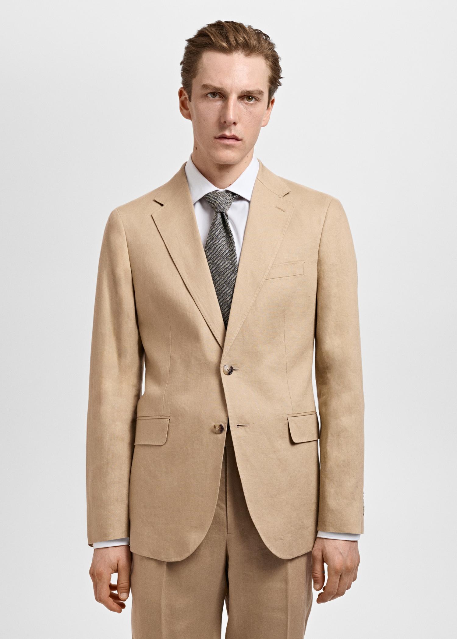 Amalfi 100% linen slim-fit suit blazer - Men | MANGO USA Product Image