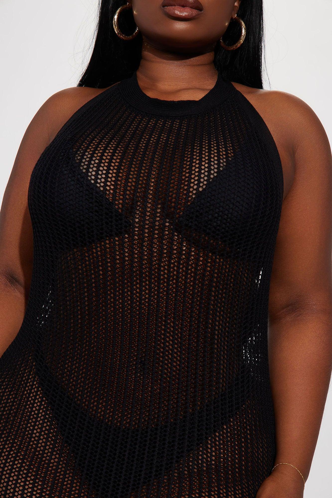 Zoila Crochet Swim Dress Cover Up - Black Product Image