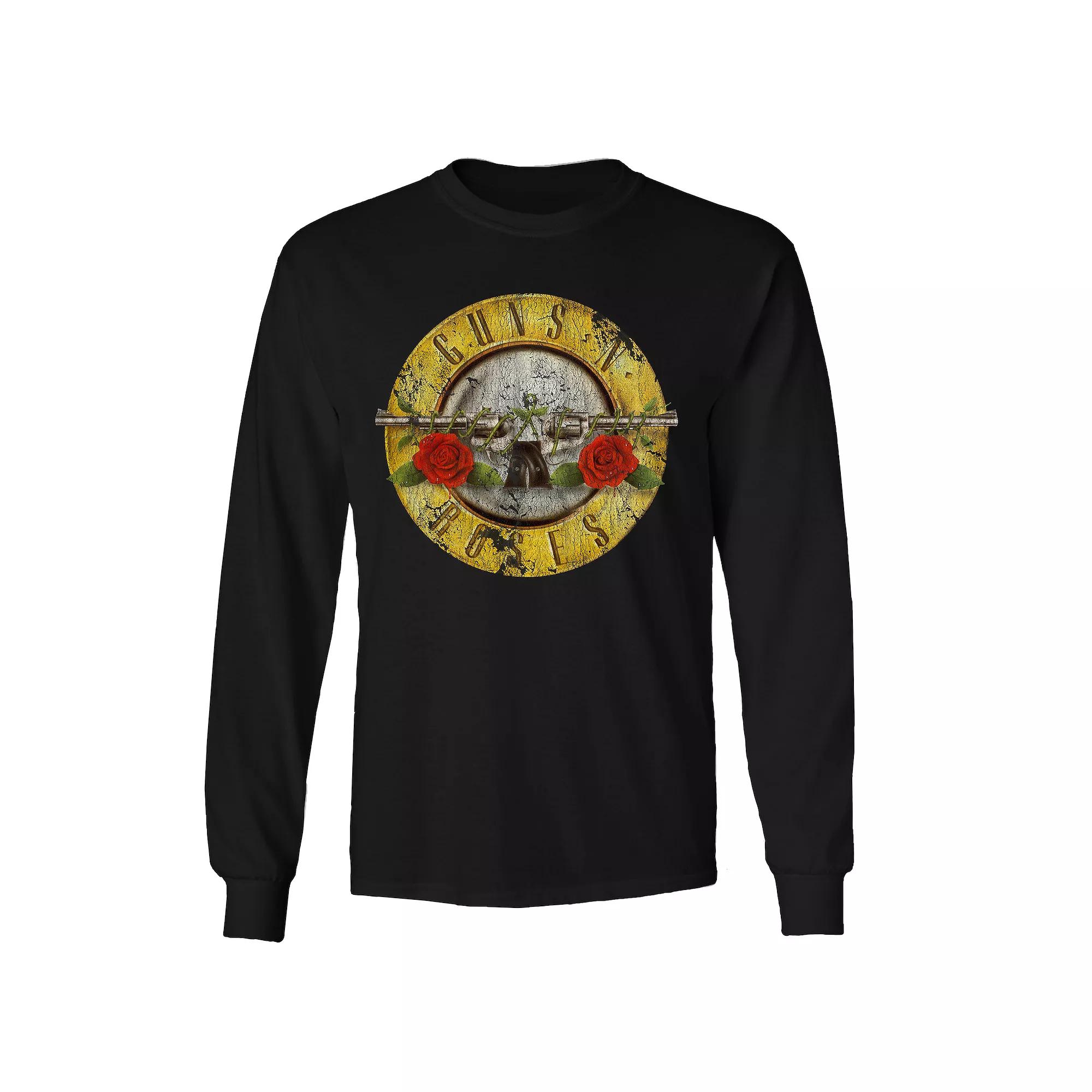 Men's Guns n' Roses Bullet Distress Long Sleeve Tee, Size: XL, Black Product Image