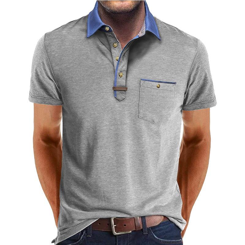 Short-Sleeve Plain Polo Shirt Product Image