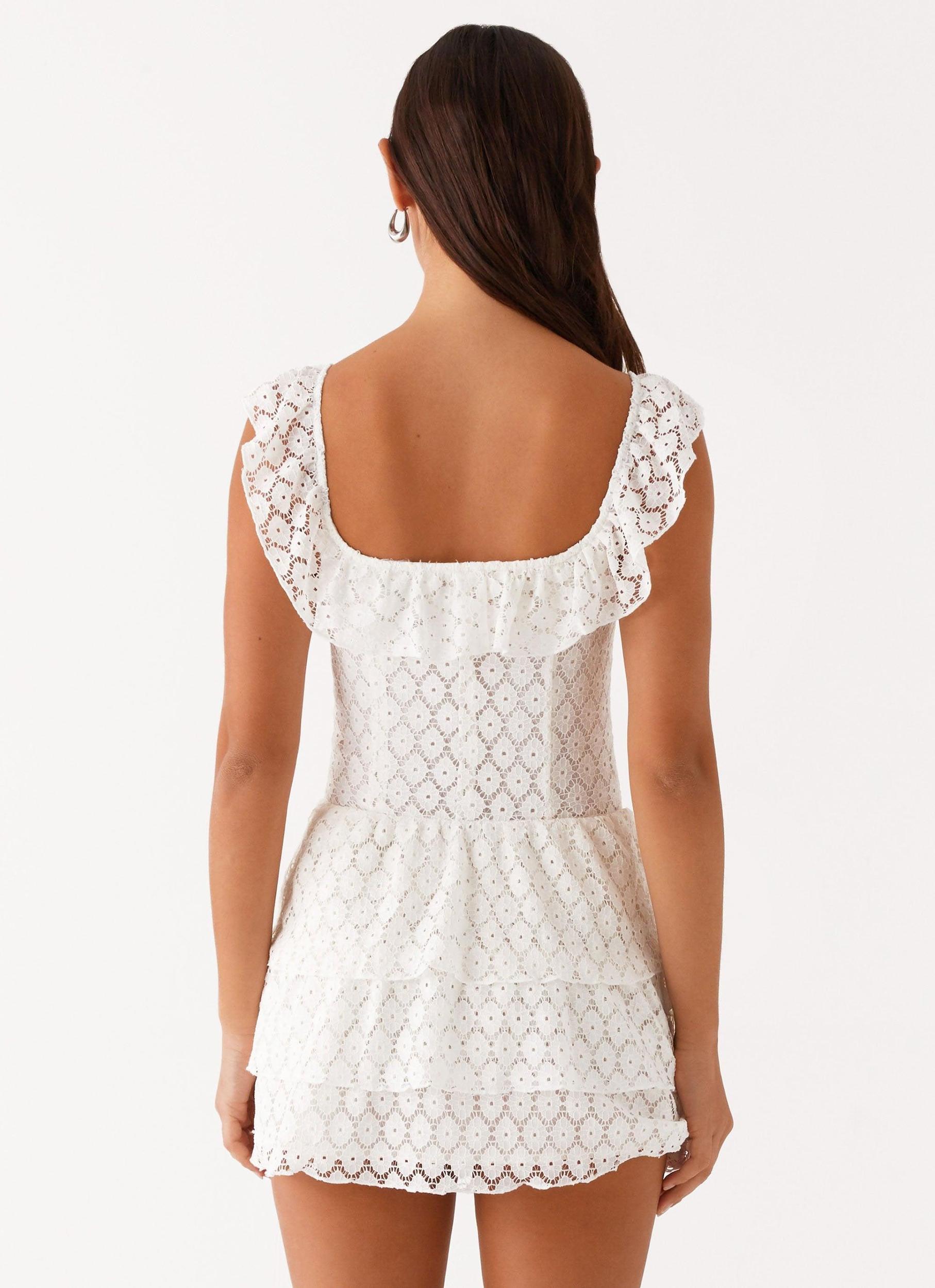 Paradise Dreams Corset Mini Dress - White Product Image