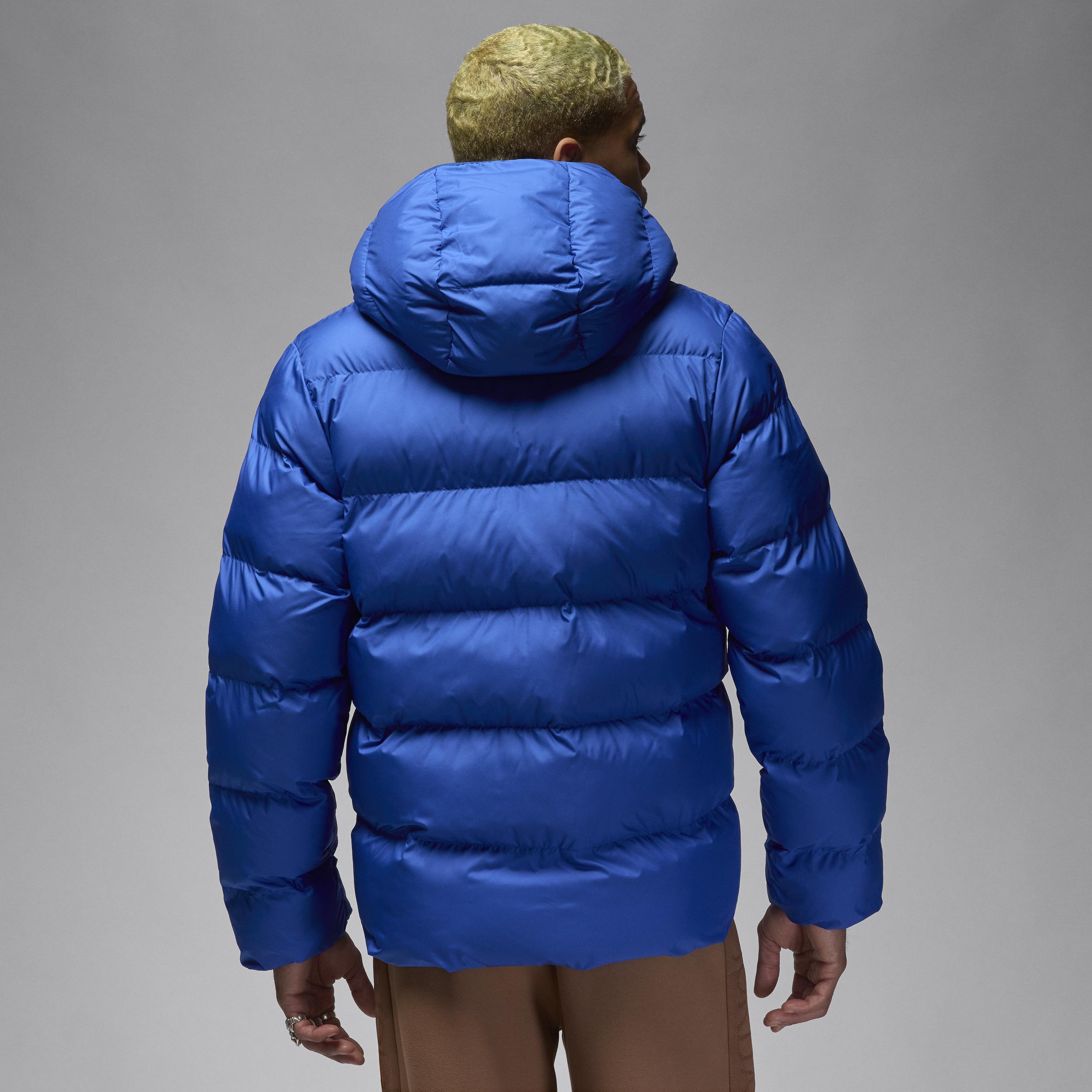 Jordan Mens Jordan Brooklyn Puffer Jacket - Mens Blue/Black Product Image