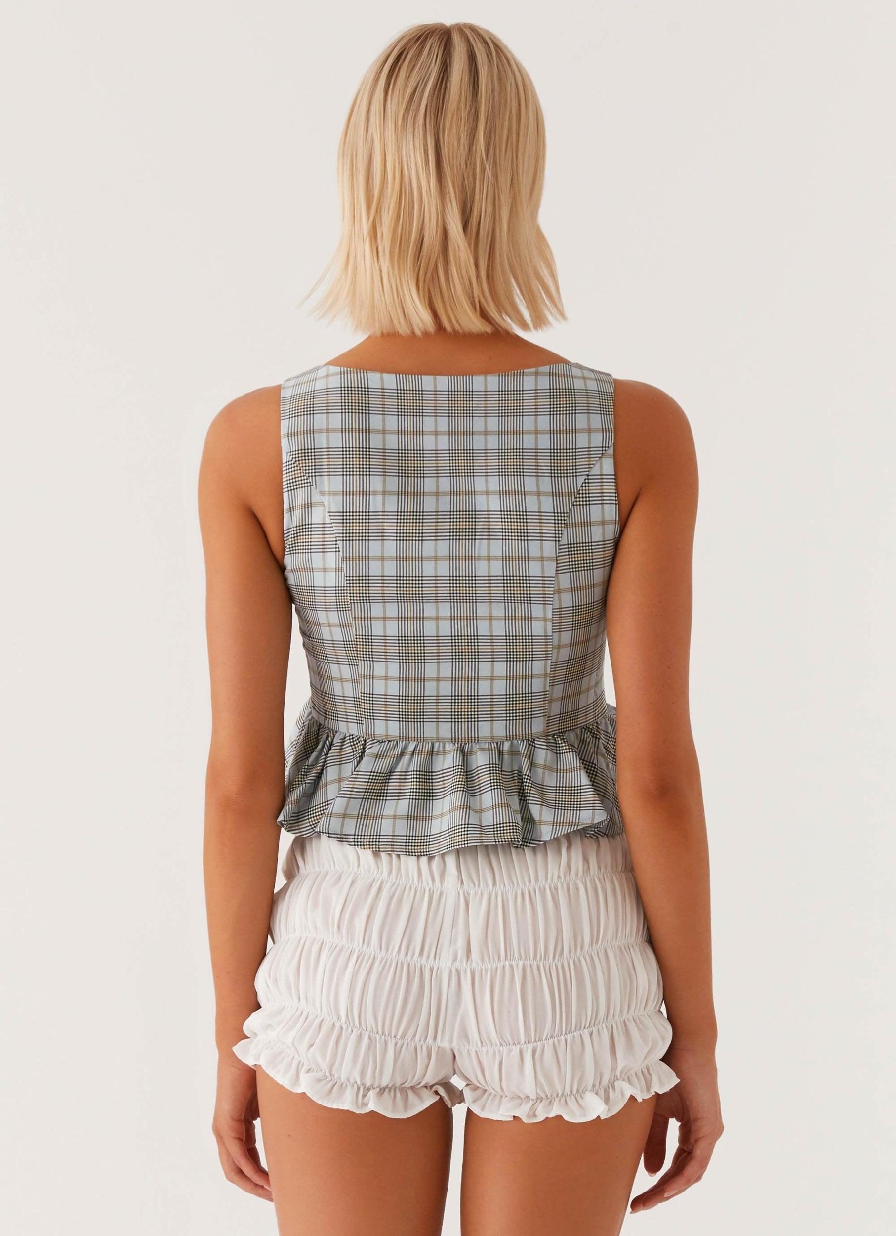 Romina Tie Top - Check Product Image