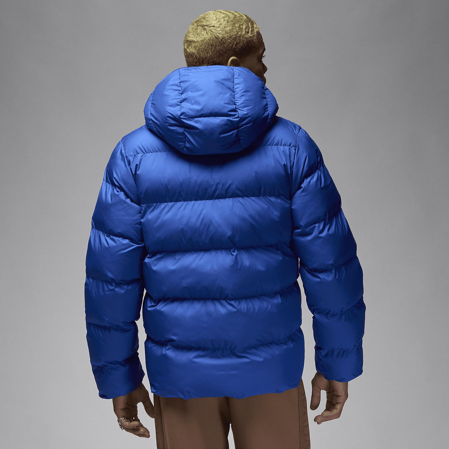 Jordan Mens Jordan Brooklyn Puffer Jacket - Mens Blue/Black Product Image