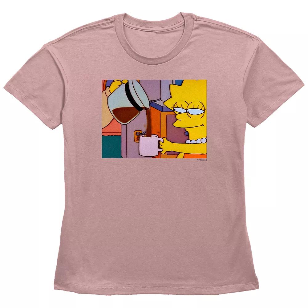 Women's The Simpsons Lisa Getting Coffee Basic Fit Graphic Tee, Girl's,  Product Image