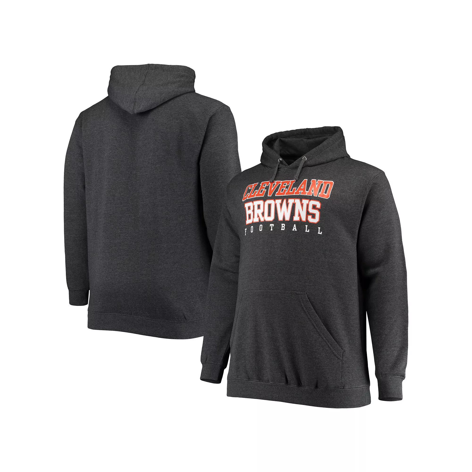 Men's Fanatics Branded Heathered Charcoal Cleveland Browns Big & Tall Practice Pullover Hoodie, Size: 5XB Product Image