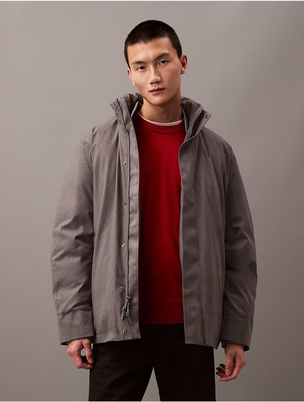 Calvin Klein Mens Melange Tech Puffer Jacket - Grey Product Image