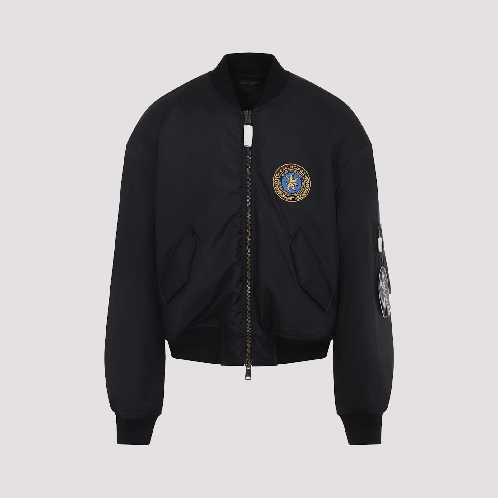 BALENCIAGA Nylon Uniform Merch Large Fit Bomber In Black Product Image