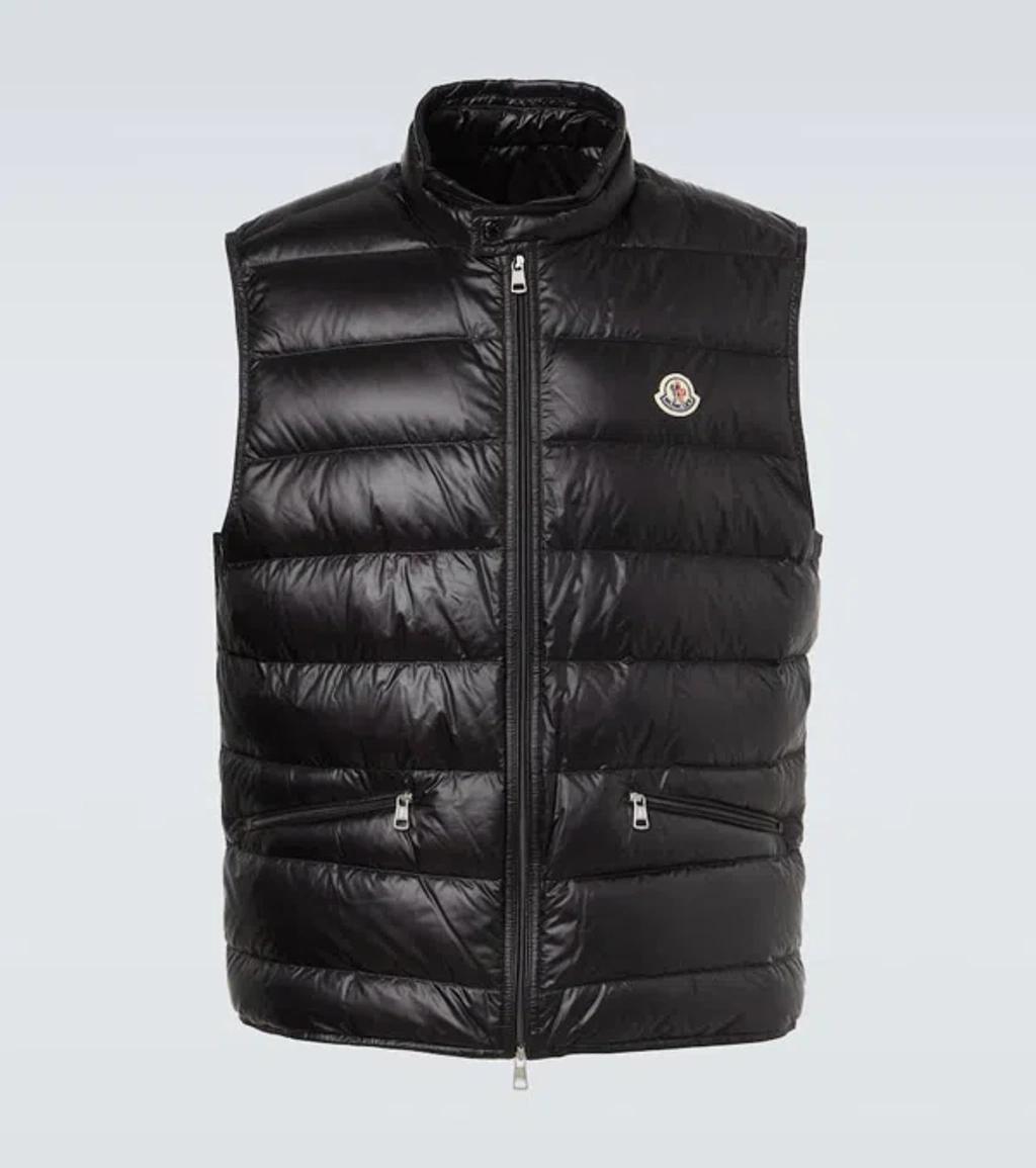 MONCLER High Collar Puffer Quilted Sleeveless Jacket In Black Product Image