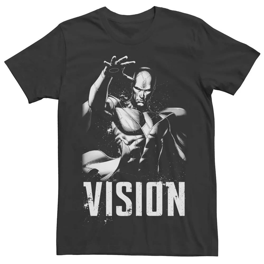 Men's Marvel Retro Vision Black And White Portrait Tee,  Product Image