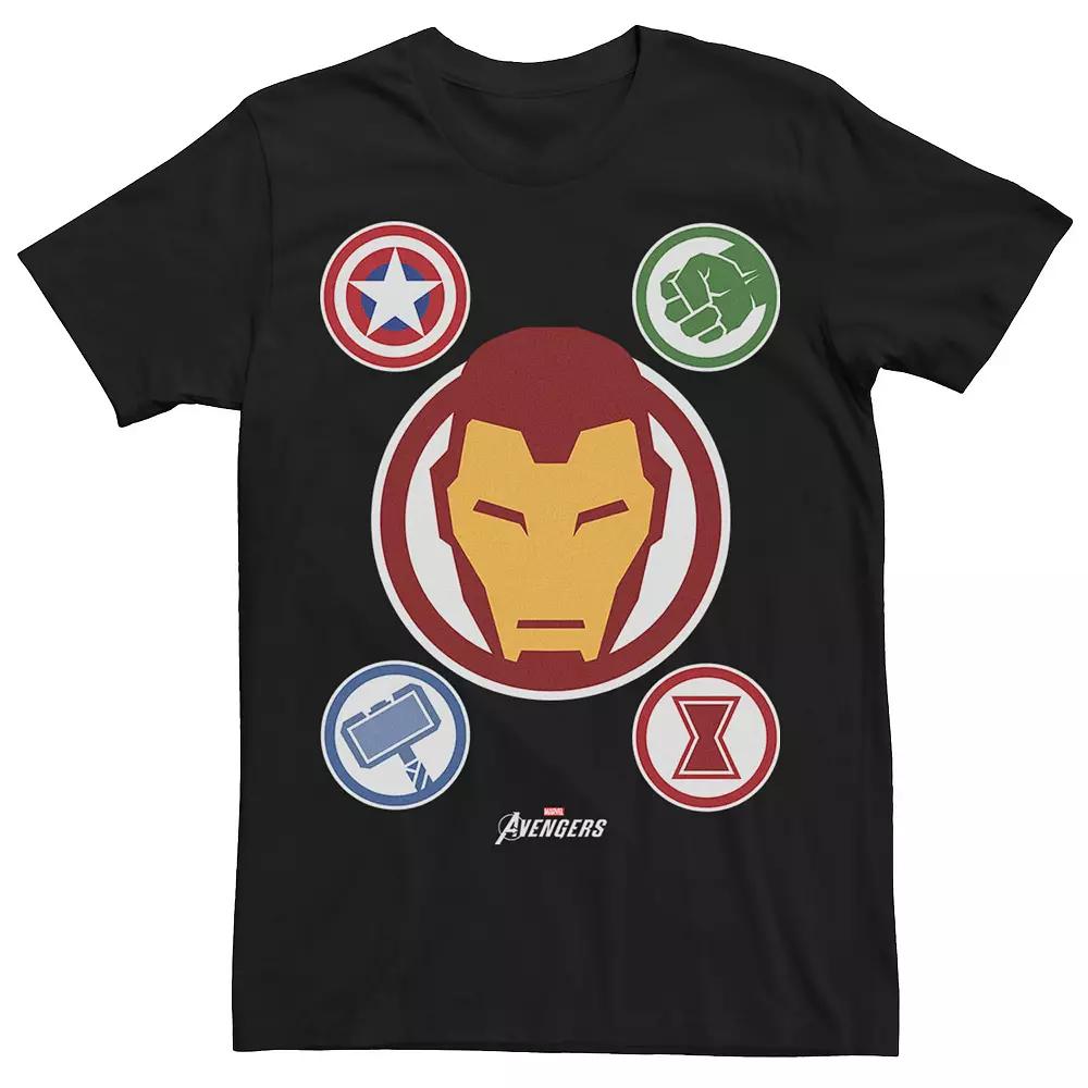 Men's Marvel Gamerverse Avenger Iron Man Emblems Collage Graphic Tee, Size: XXL, Black Product Image