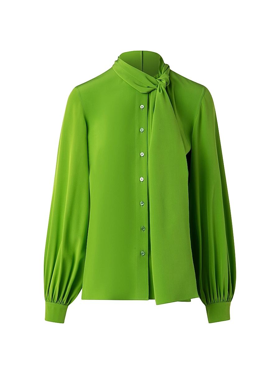 Womens Silk Crppe Scarf Blouse Product Image