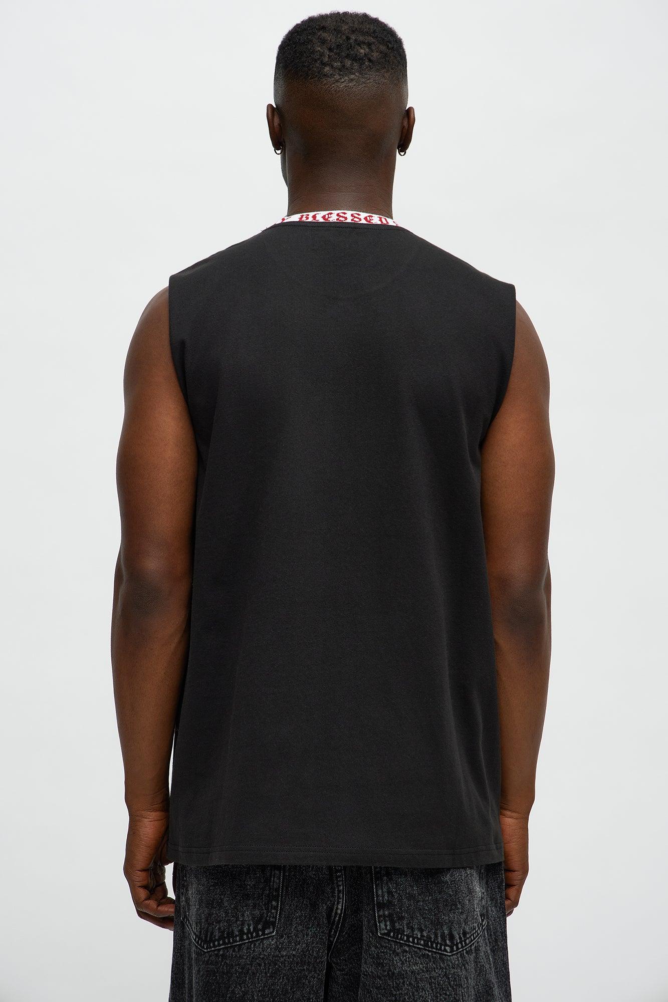 Muscle Stay Blessed Tank - Black Product Image