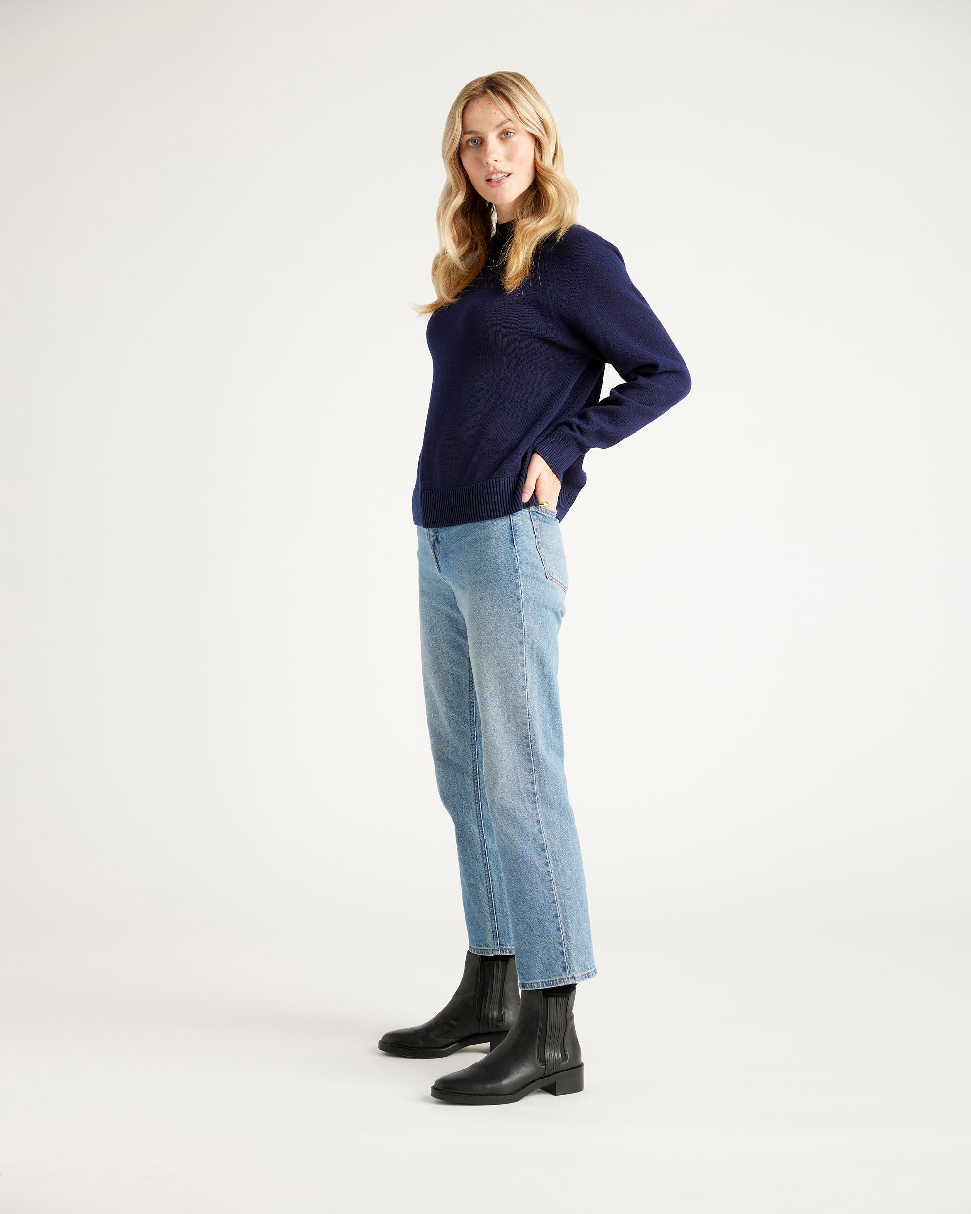 Quince | Women's Mockneck Sweater Size XS, Organic Cotton Product Image