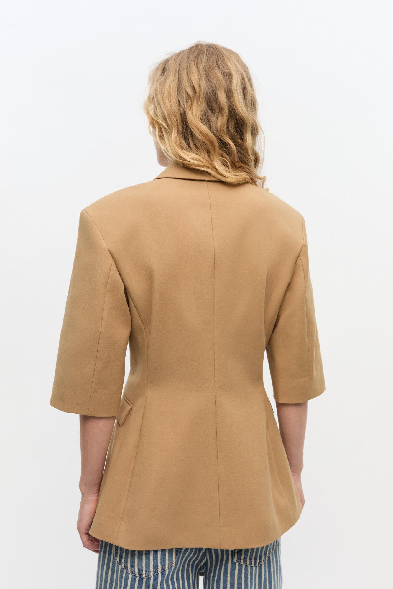 Camel 3/4 Sleeve Blazer Product Image