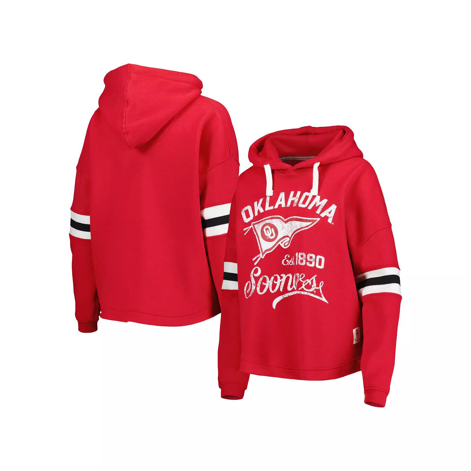 Women's Pressbox Crimson Oklahoma Sooners Super Pennant Pullover Hoodie,  Product Image