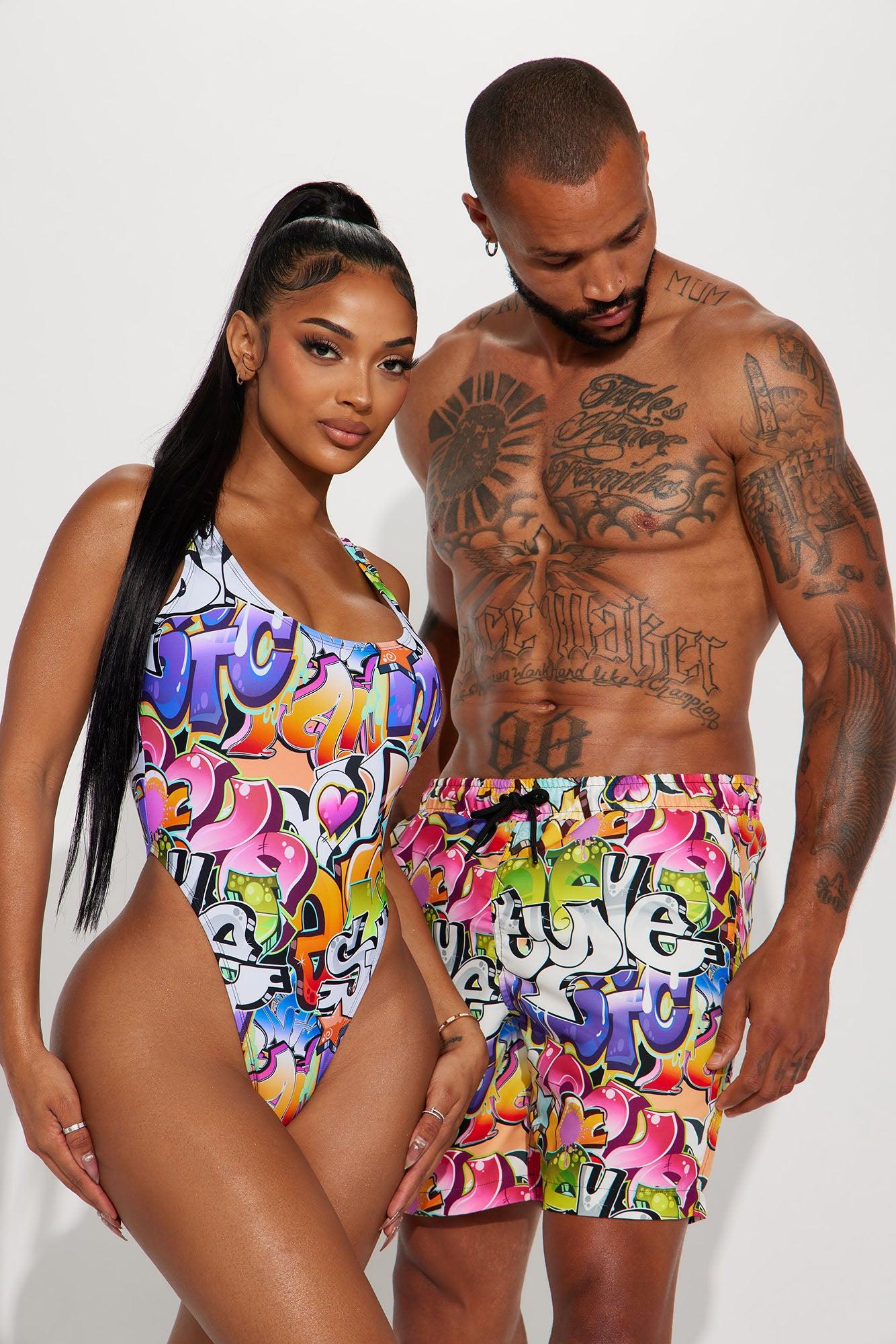All That Graffiti Swim Classic Trunk - Multi Color Product Image