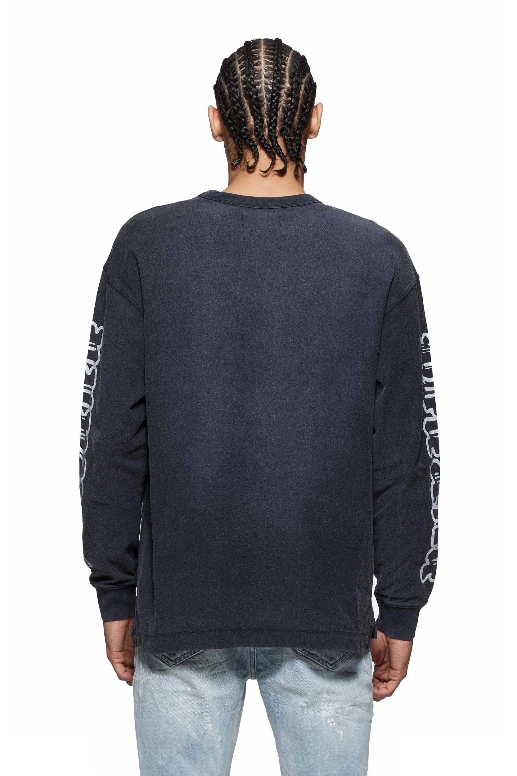 Worn Gothic Wordmark Long Sleeve Tee Male Product Image