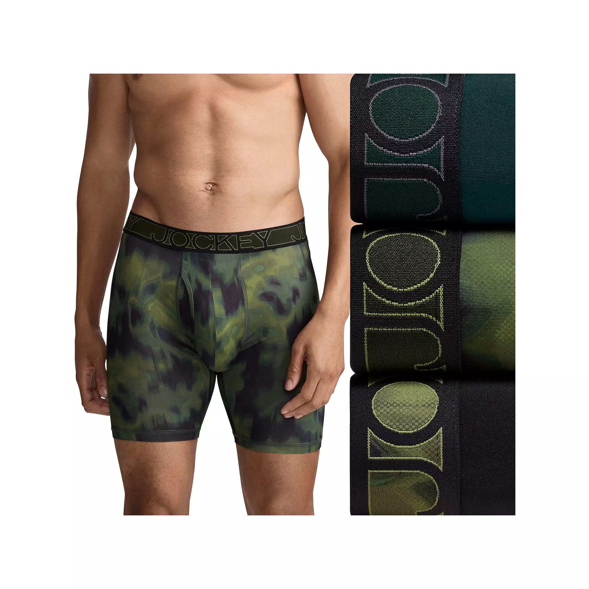 Men's Jockey 3-Pack Active Microfiber 9" Long Leg Boxer Briefs,  Product Image