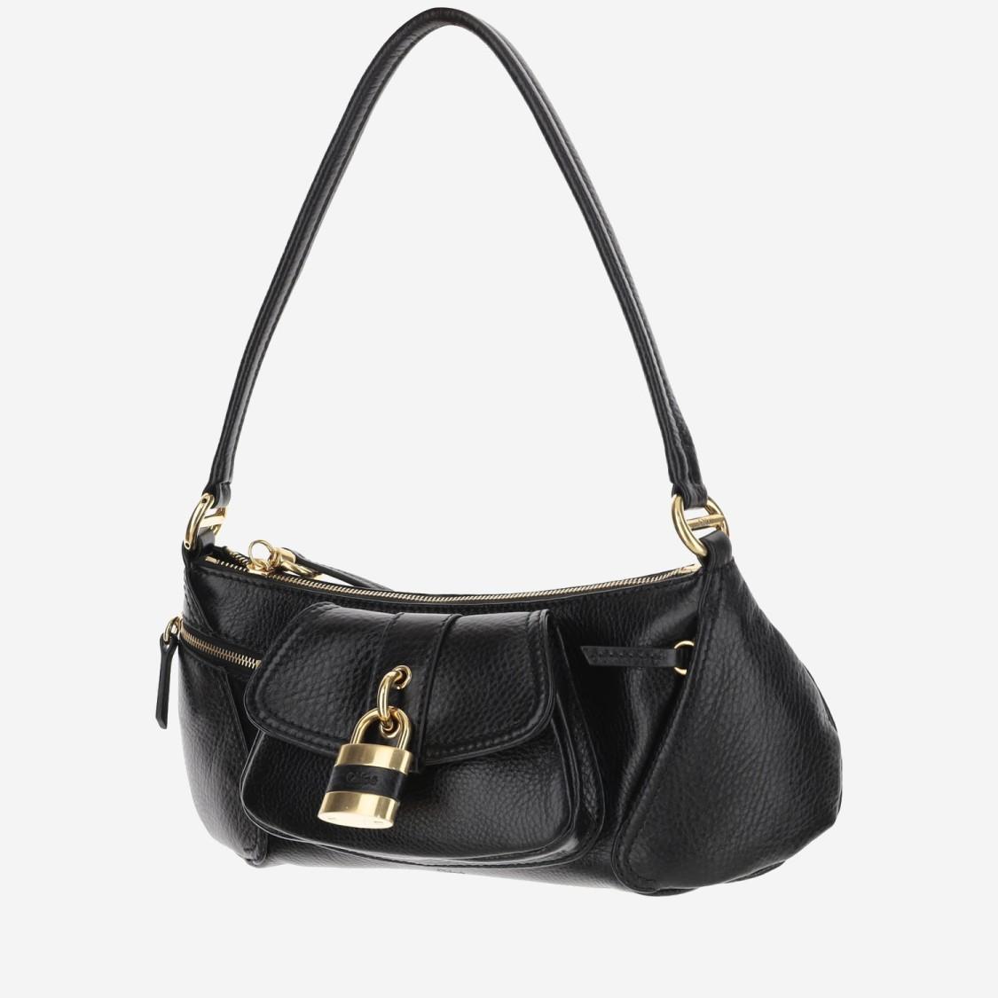 CHLOÉ The 99 Embellished Textured-leather Shoulder Bag In Black Product Image