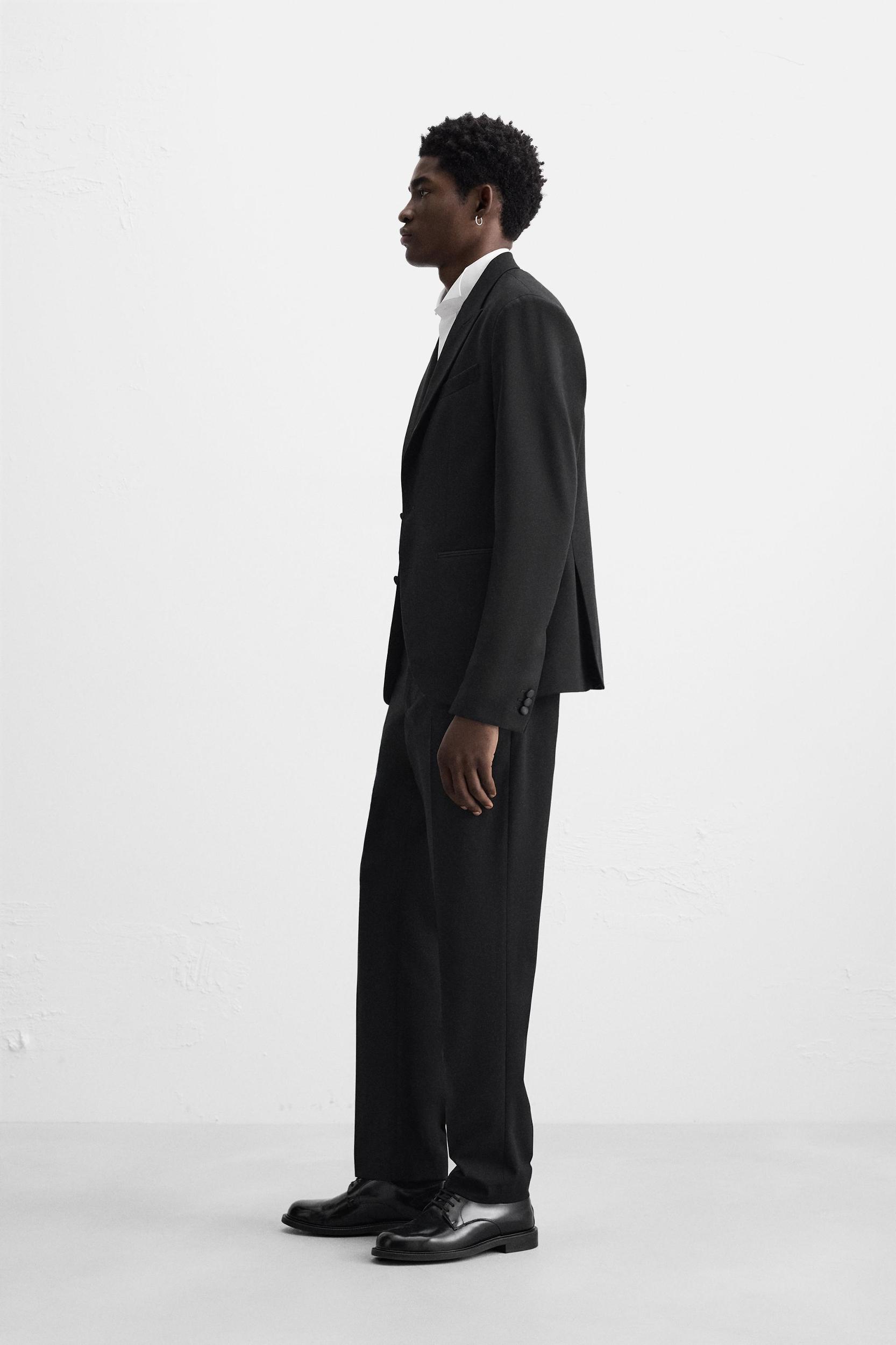 WOOL BLEND TUXEDO SUIT PANTS Product Image