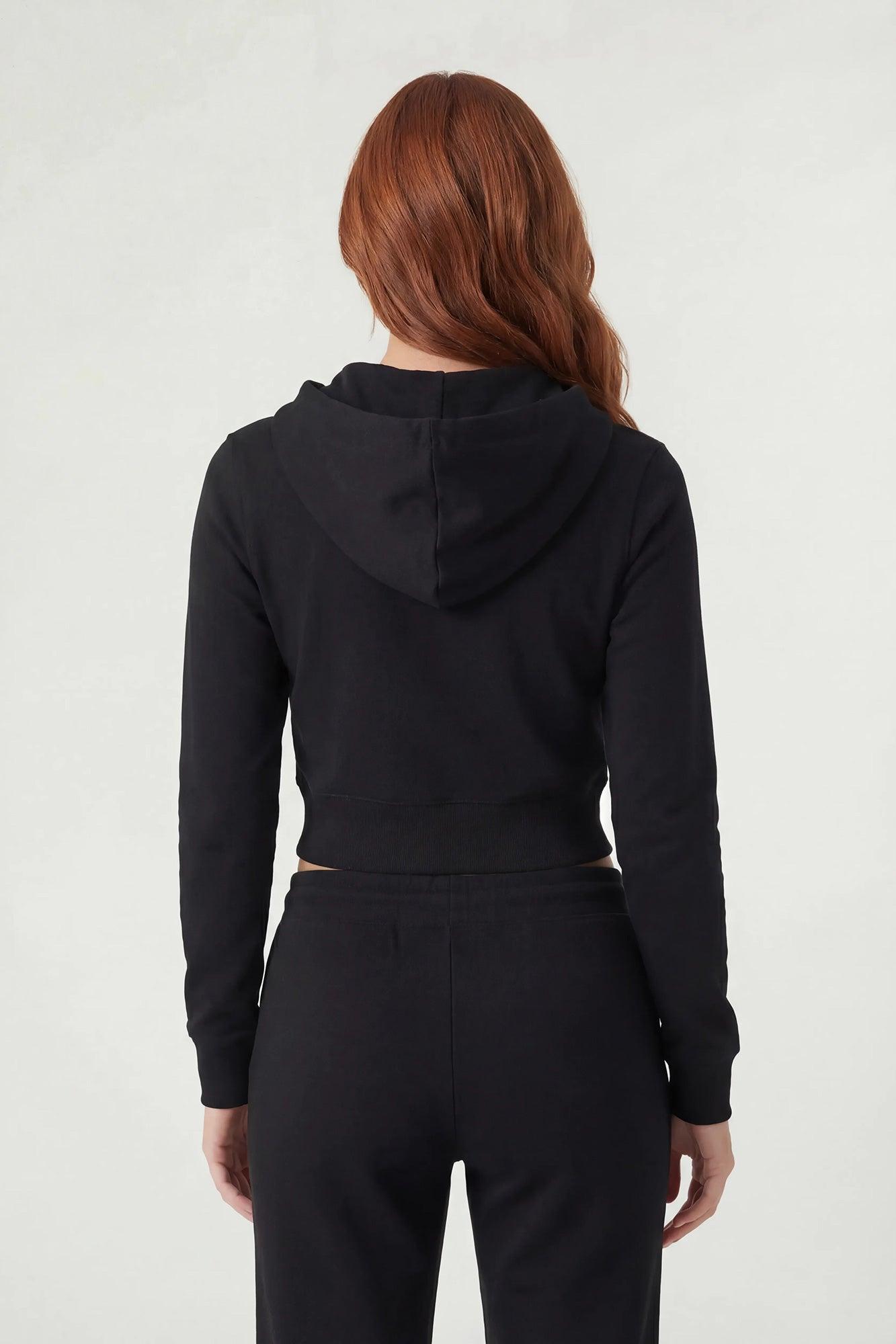 Graphic Fleece Cropped Zip-Up Hoodie Female Product Image