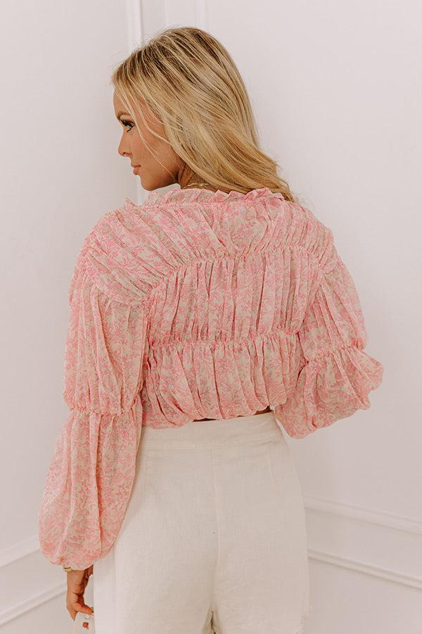 Romantically Inclined Floral Top in Pink Product Image