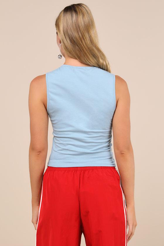 Leen Light Blue Cherry Graphic Tank Top Product Image