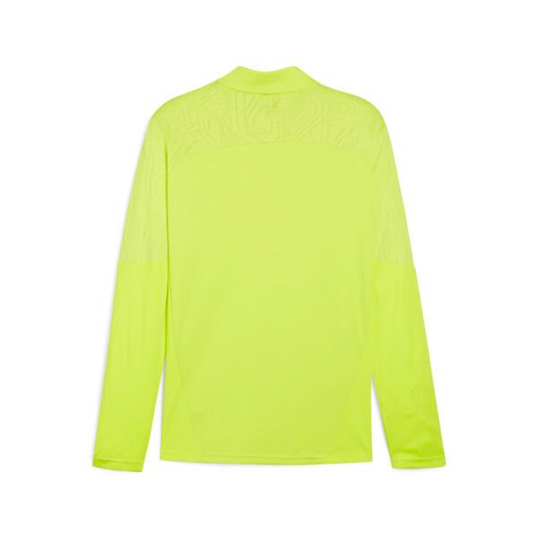 PUMA teamFINAL Quarter-Zip Men's Soccer Training Jacket in Electric Lime/Silver Product Image