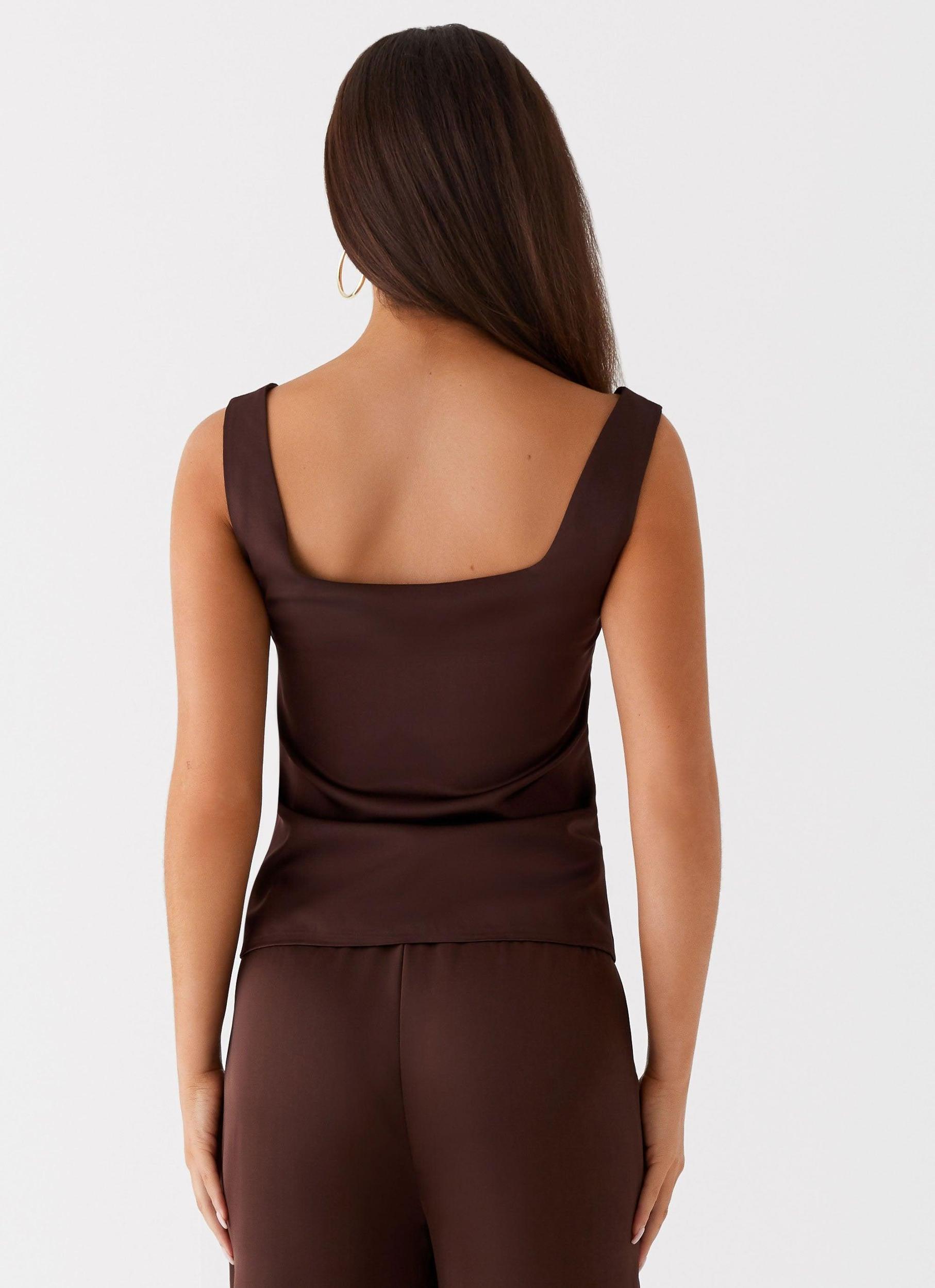 Golden Skies Bustier Panel Top - Chocolate Product Image