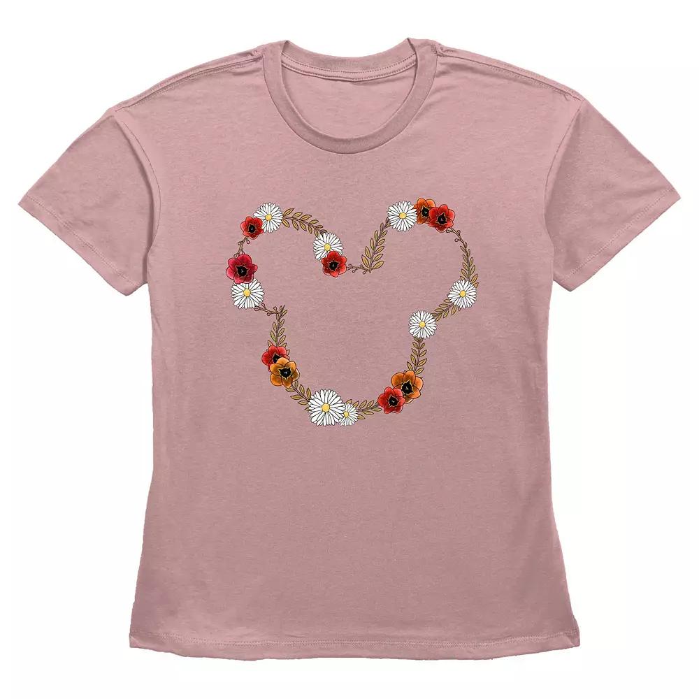 Disney's Mickey Mouse Spring Floral Wreath Women's Graphic Tee,  Product Image