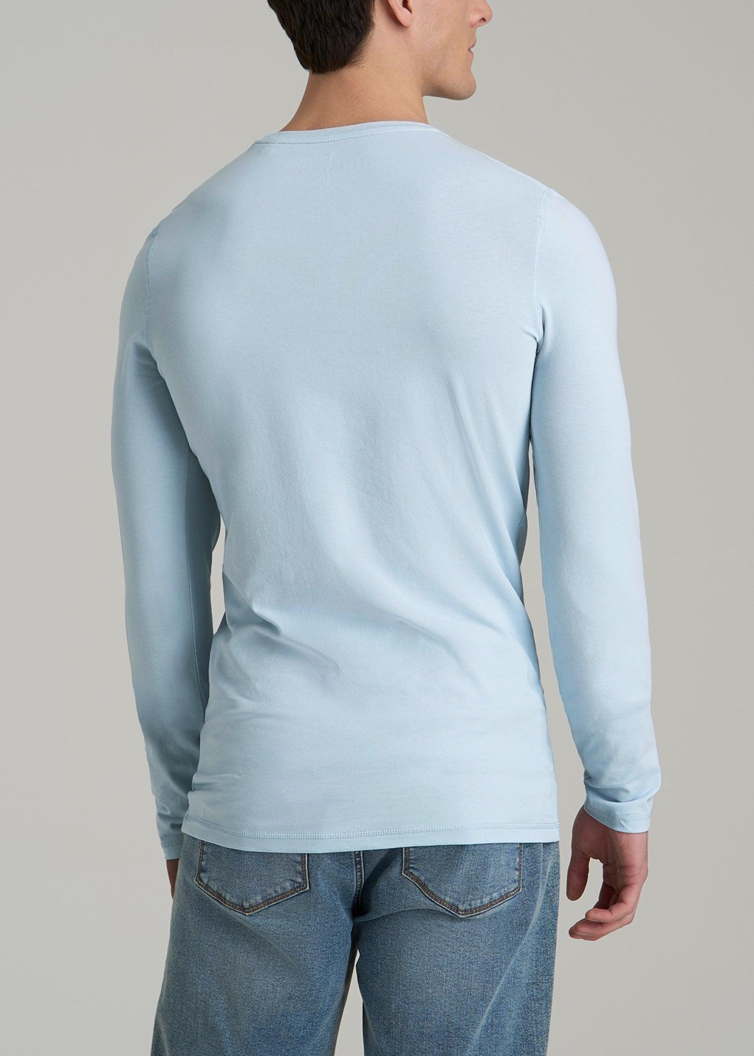 The Essential SLIM-FIT Long Sleeve Tee for Tall Men in Ice Blue Male Product Image