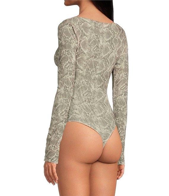 Good American Mesh Boatneck Long Sleeve Bodysuit Product Image