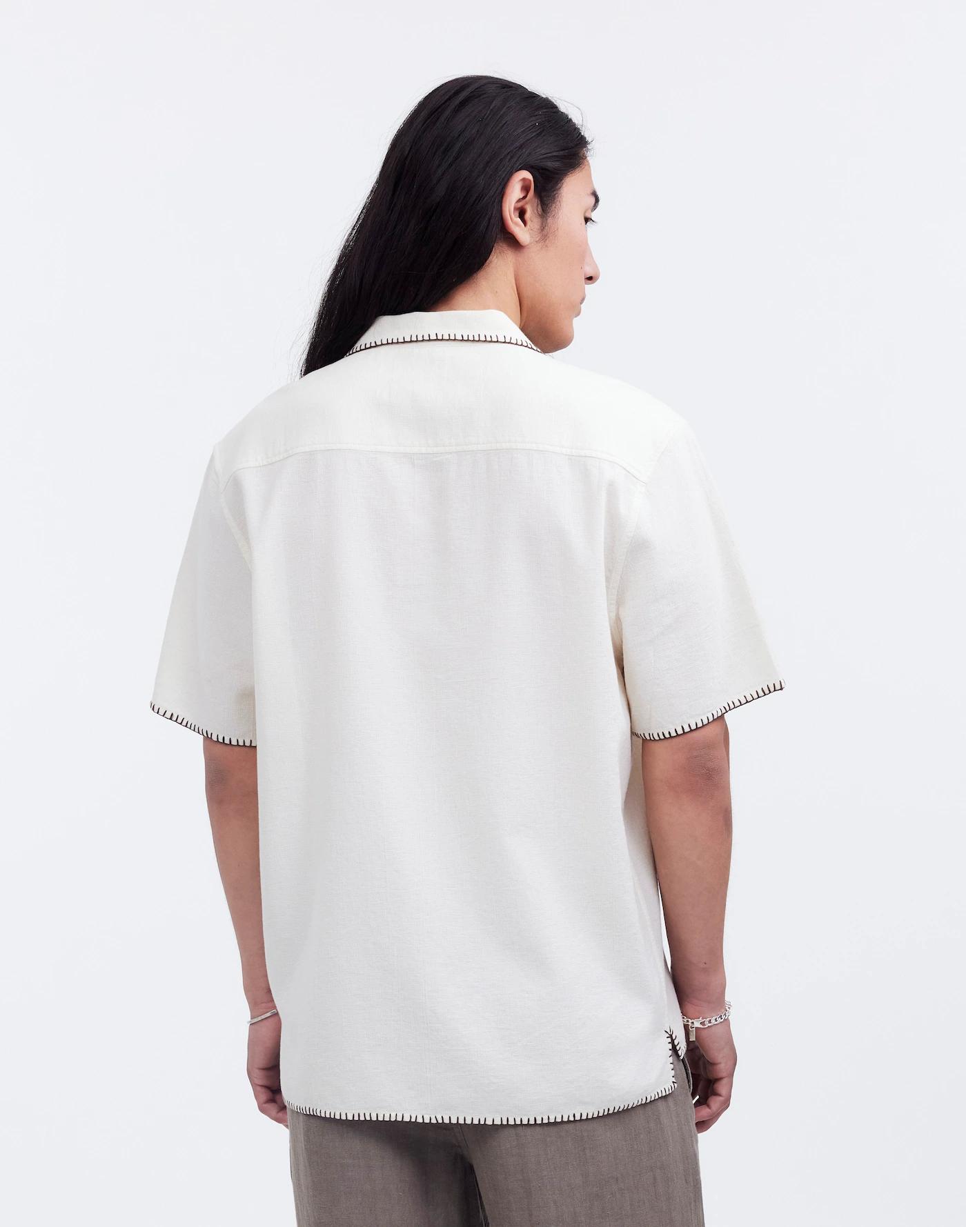 Blanket Stitch Short-Sleeve Shirt Product Image