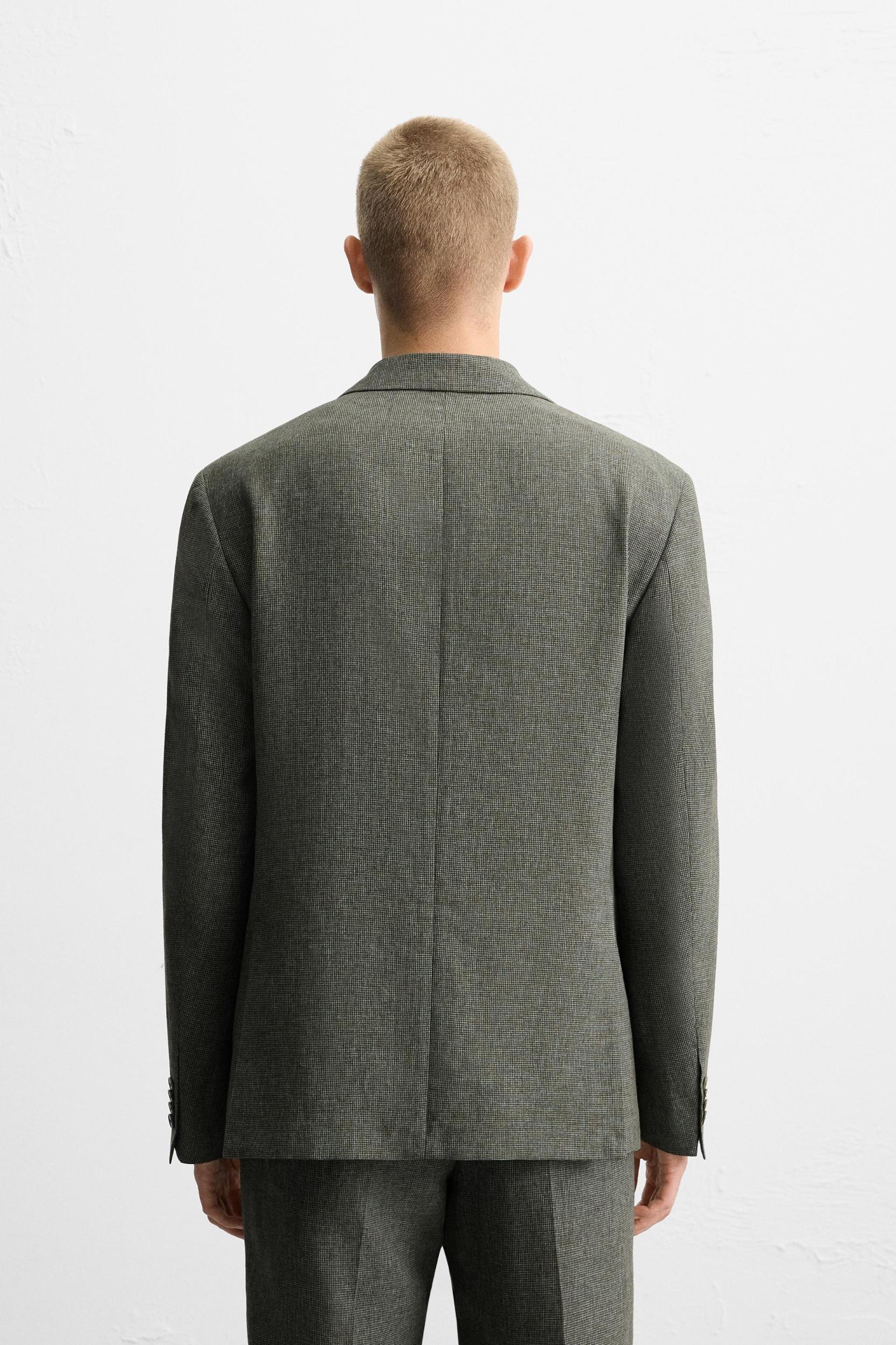 HOUNDSTOOTH LINEN BLEND SUIT JACKET Product Image