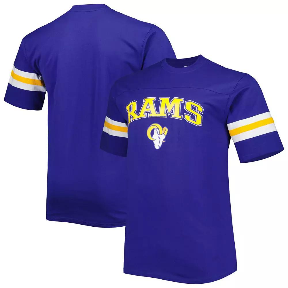 Men's Royal Los Angeles Rams Arm Stripe T-Shirt,  Product Image