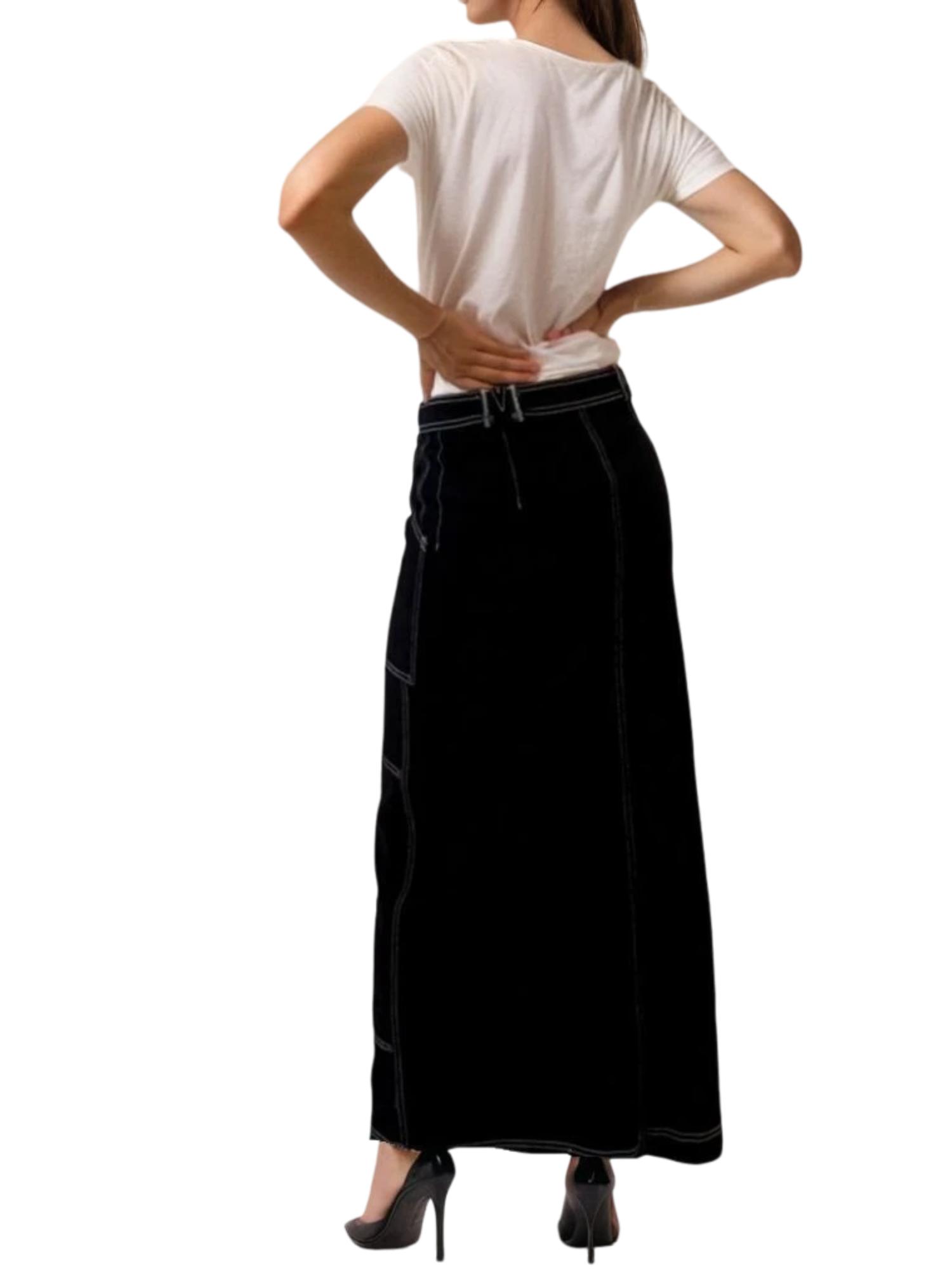 Pashmina Seamed Denim Skirt Product Image