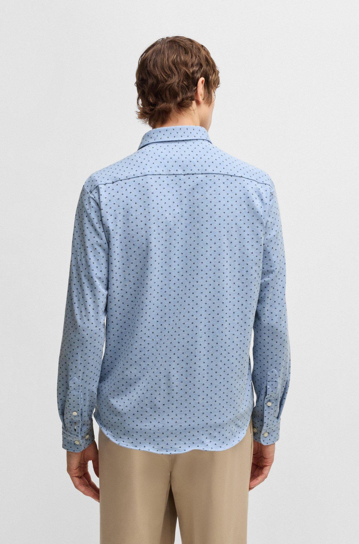 Slim-fit shirt in printed stretch-cotton jersey Product Image