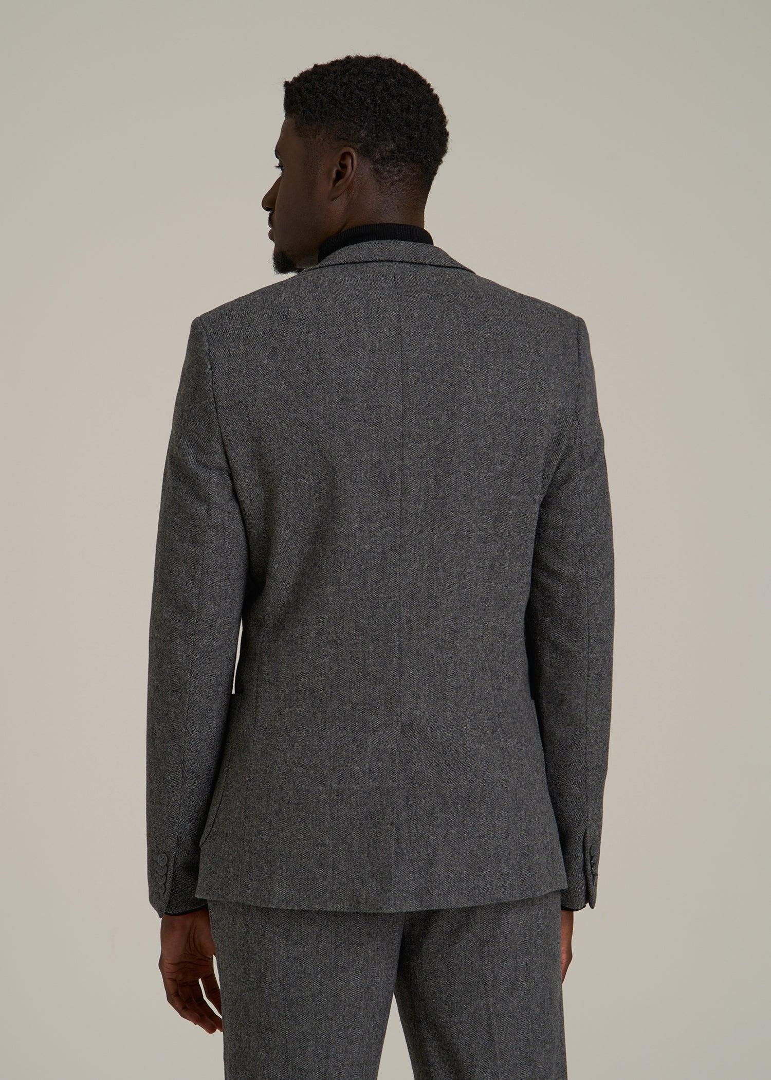 Wool Blend Blazer for Tall Men in Anthracite Tweed Male Product Image