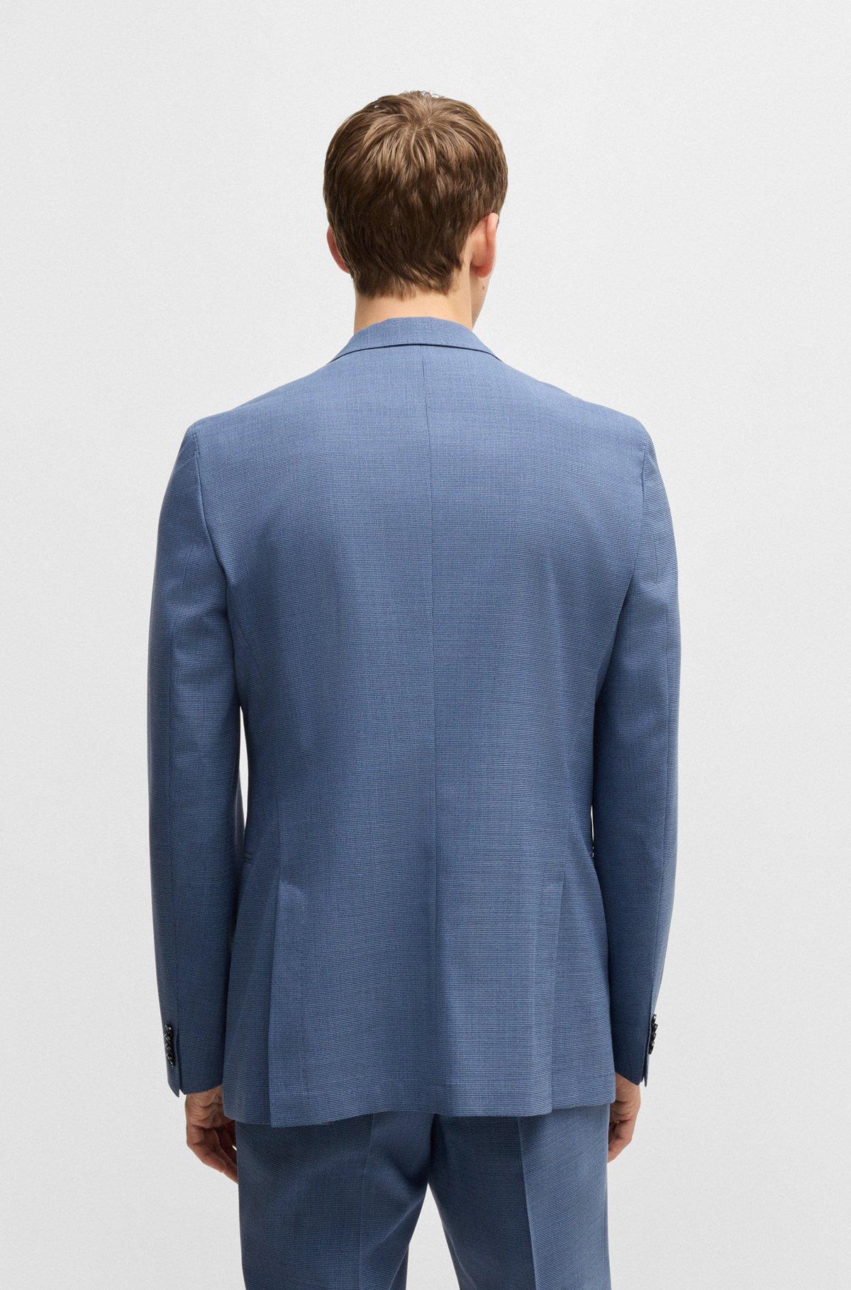 Slim-fit suit in patterned stretch cloth Product Image