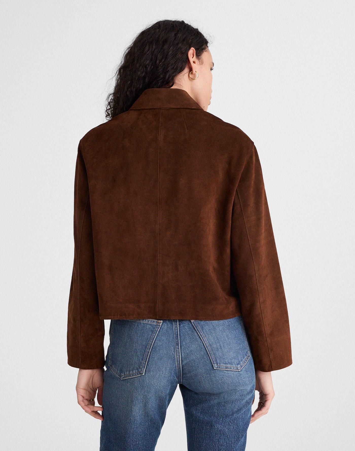 Boxy-Crop Jacket in Suede Product Image