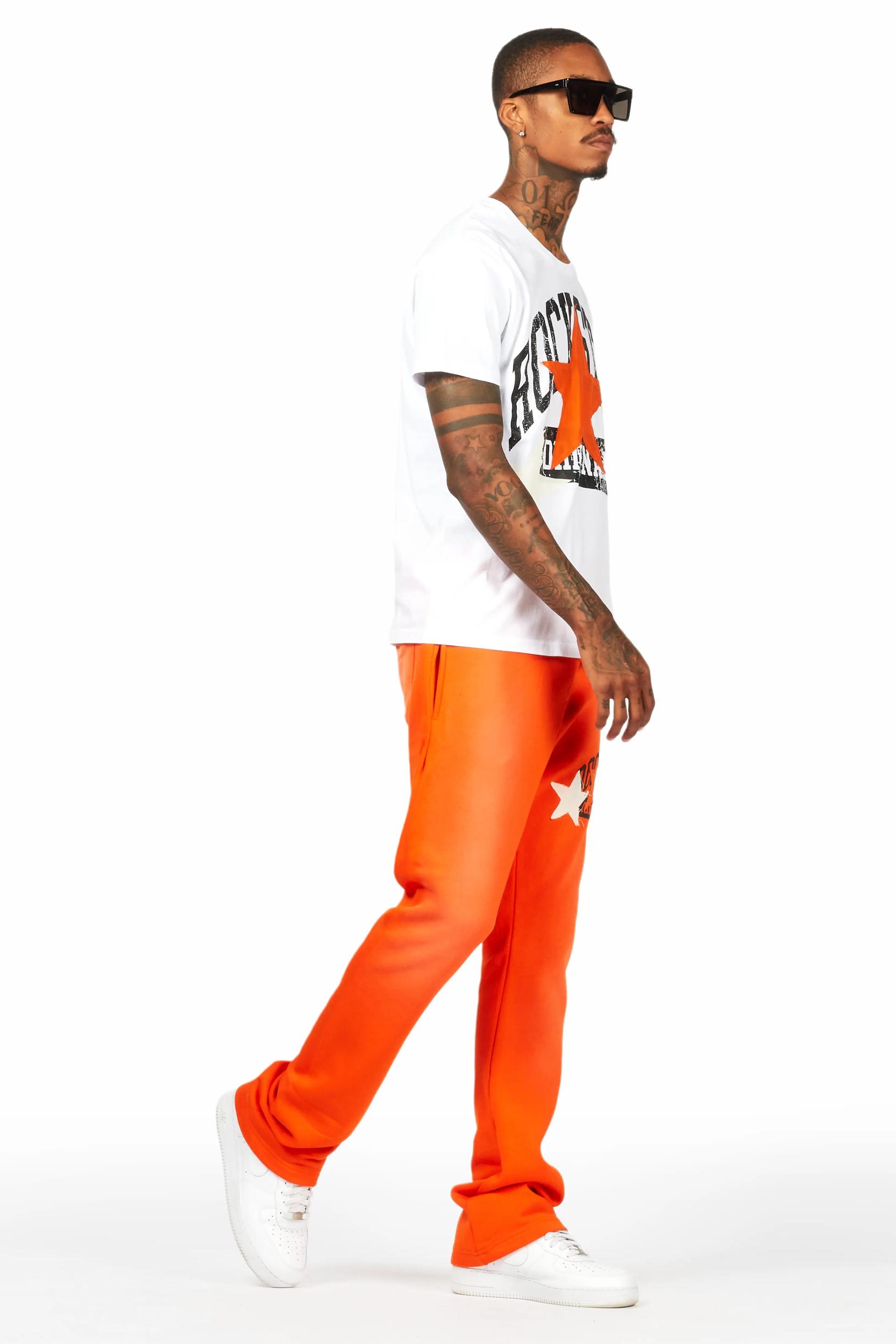 Mallor White/Orange T-Shirt/Stacked Track Set Male Product Image